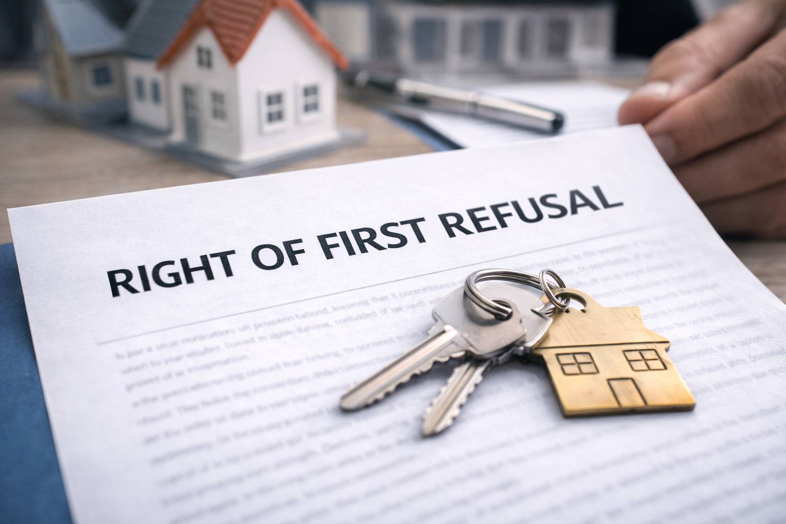 Real estate agreement with house keys